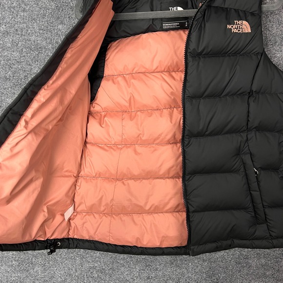 The‎ North Face 700 Fill Down Vest Womens Small Black Pink Lined Puffer - Picture 7 of 9